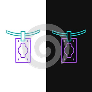 Line Money laundering icon isolated on white and black background. Money crime concept. Colorful outline concept. Vector