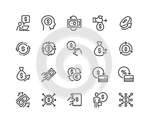 Line Money Movement Icons photo