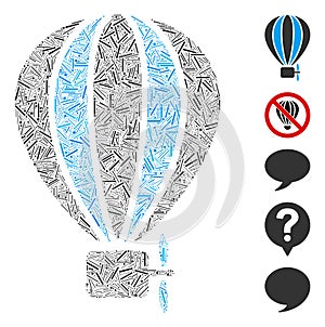 Line Mosaic Aerostat Balloon Icon