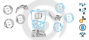 Line Mosaic Bitcoin Mixer Icon photo