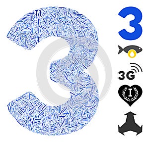 Line Mosaic 3 Digit Icon