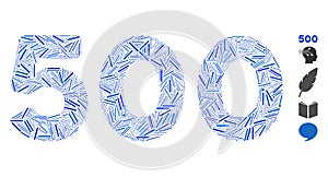 Line Mosaic 500 Digits Text Icon photo