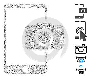 Line Mosaic Mobile Camera Icon