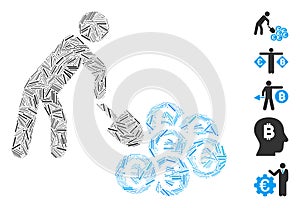 Line Mosaic Person Mining Euro photo