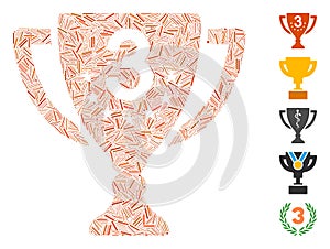 Line Mosaic Third Place Cup Icon
