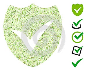 Line Mosaic Valid Shield Icon