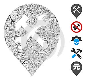 Line Mosaic Workshop Map Marker Icon