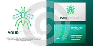 Line Mosquito icon isolated on white background. Colorful outline concept. Vector