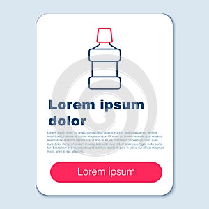 Line Mouthwash plastic bottle icon isolated on grey background. Liquid for rinsing mouth. Oralcare equipment. Colorful