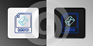 Line MSG file document. Download msg button icon isolated on grey background. MSG file symbol. Colorful outline concept