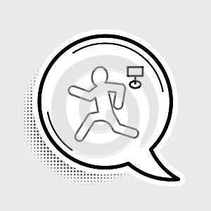 Line Murder icon isolated on grey background. Body, bleeding, corpse, bleeding icon. Concept of crime scene. Colorful