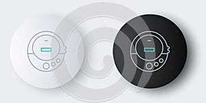 Line Music CD player icon isolated on grey background. Portable music device. Colorful outline concept. Vector