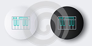 Line Music synthesizer icon isolated on grey background. Electronic piano. Colorful outline concept. Vector