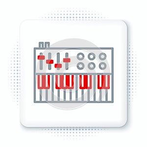 Line Music synthesizer icon isolated on white background. Electronic piano. Colorful outline concept. Vector