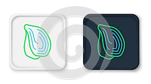 Line Mussel icon isolated on white background. Fresh delicious seafood. Colorful outline concept. Vector