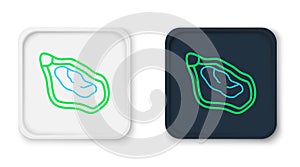 Line Mussel icon isolated on white background. Fresh delicious seafood. Colorful outline concept. Vector