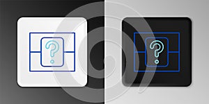 Line Mystery box or random loot box for games icon isolated on grey background. Question box. Colorful outline concept