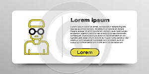 Line Nerd geek icon isolated on white background. Colorful outline concept. Vector