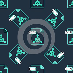 Line OBJ file document. Download obj button icon isolated seamless pattern on black background. OBJ file symbol. Vector