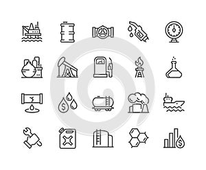 Line Oil Icons