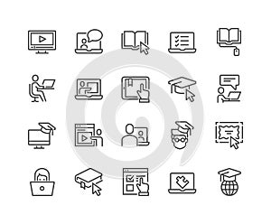 Line Online Education Icons