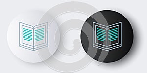 Line Open book icon isolated on grey background. Colorful outline concept. Vector