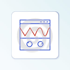 Line Oscilloscope measurement signal wave icon isolated on white background. Colorful outline concept. Vector