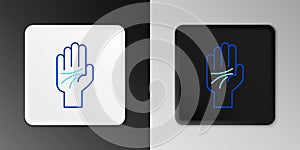 Line Palmistry of the hand icon isolated on grey background. Colorful outline concept. Vector