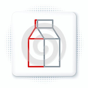 Line Paper package for milk icon isolated on white background. Milk packet sign. Colorful outline concept. Vector.