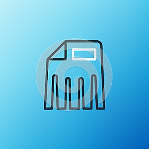 Line Paper shredder confidential and private document office information protection icon isolated on blue background