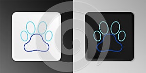 Line Paw print icon isolated on grey background. Dog or cat paw print. Animal track. Colorful outline concept. Vector