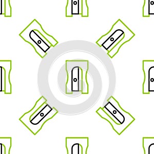 Line Pencil sharpener icon isolated seamless pattern on white background. Vector Illustration