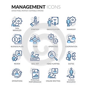 Line People Management Icons
