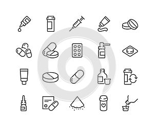 Line Pills Icons