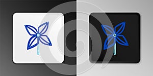 Line Pinwheel icon isolated on grey background. Windmill toy icon. Colorful outline concept. Vector