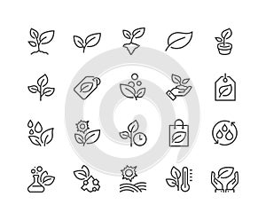 Line Plants Icons