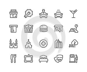 Line Points of Interest Icons