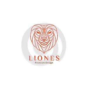 Line polygon face lioness logo design vector graphic symbol icon sign illustration creative idea