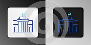 Line Prado museum icon isolated on grey background. Madrid, Spain. Colorful outline concept. Vector