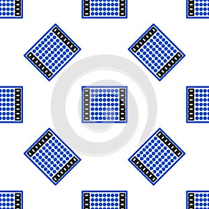 Line Printed circuit board PCB icon isolated seamless pattern on white background. Colorful outline concept. Vector