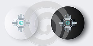 Line Processor icon isolated on grey background. CPU, central processing unit, microchip, microcircuit, computer