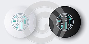 Line Processor icon isolated on grey background. CPU, central processing unit, microchip, microcircuit, computer