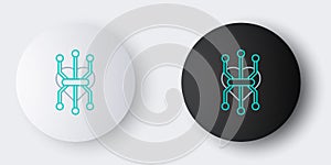 Line Processor icon isolated on grey background. CPU, central processing unit, microchip, microcircuit, computer