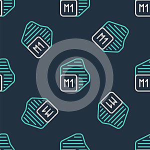 Line Processor icon isolated seamless pattern on black background. CPU, central processing unit, microchip, microcircuit