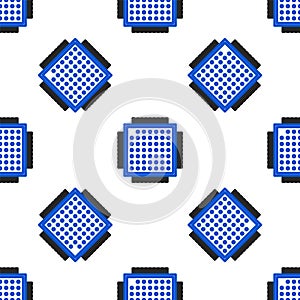Line Processor icon isolated seamless pattern on white background. CPU, central processing unit, microchip, microcircuit