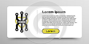 Line Processor icon isolated on white background. CPU, central processing unit, microchip, microcircuit, computer