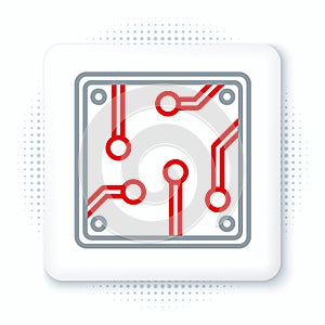 Line Processor icon isolated on white background. CPU, central processing unit, microchip, microcircuit, computer