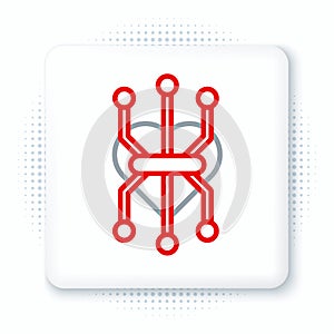Line Processor icon isolated on white background. CPU, central processing unit, microchip, microcircuit, computer