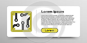 Line Processor icon isolated on white background. CPU, central processing unit, microchip, microcircuit, computer