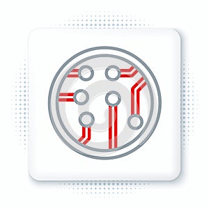 Line Processor icon isolated on white background. CPU, central processing unit, microchip, microcircuit, computer